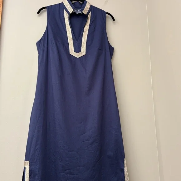 Sail to Sable Sleeveless Classic Maxi Dress | size Small | Navy & gold | EUC - Picture 4 of 11